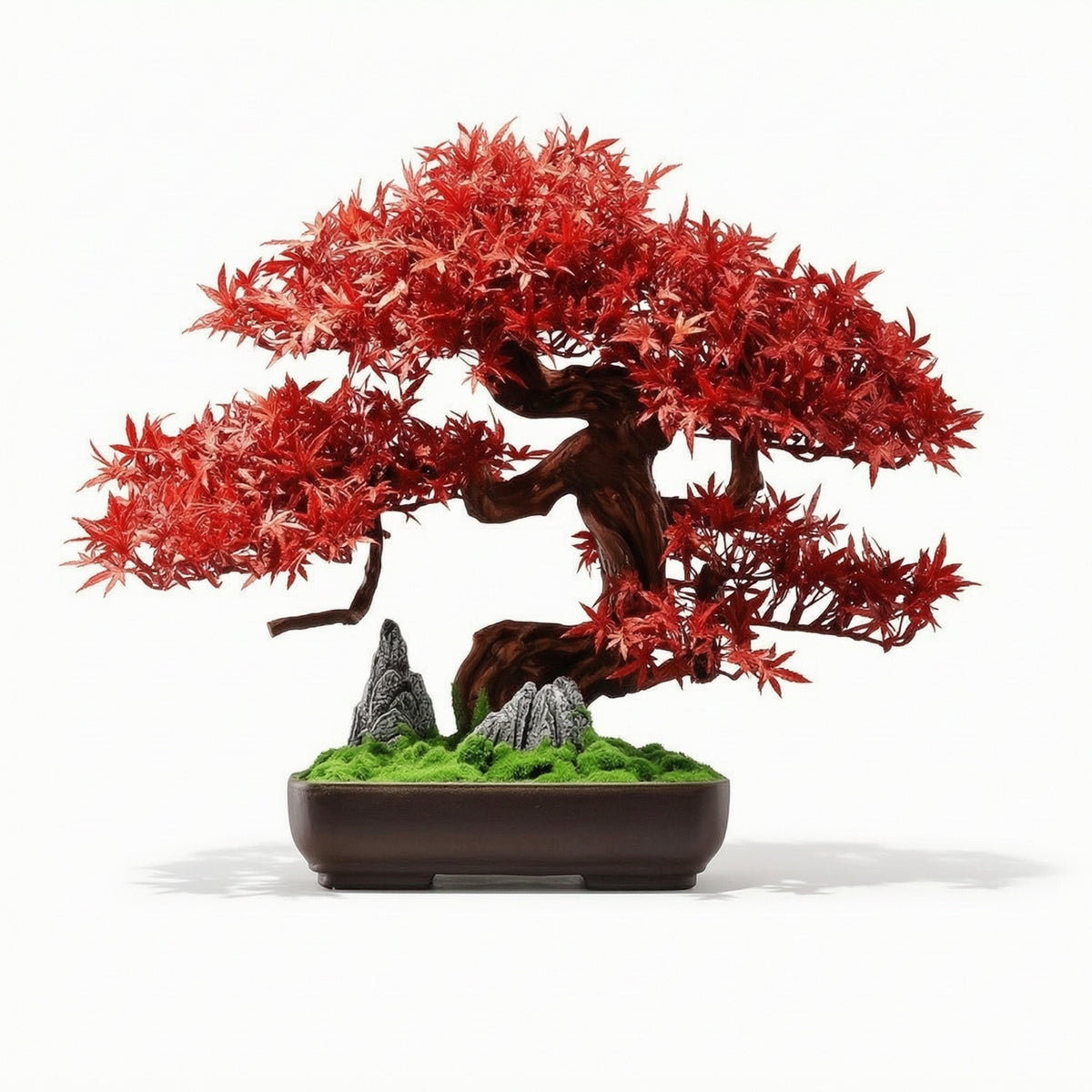 Artificial Bonsai Tree Realistic Fake Potted Plant Maintenance-Complimentary