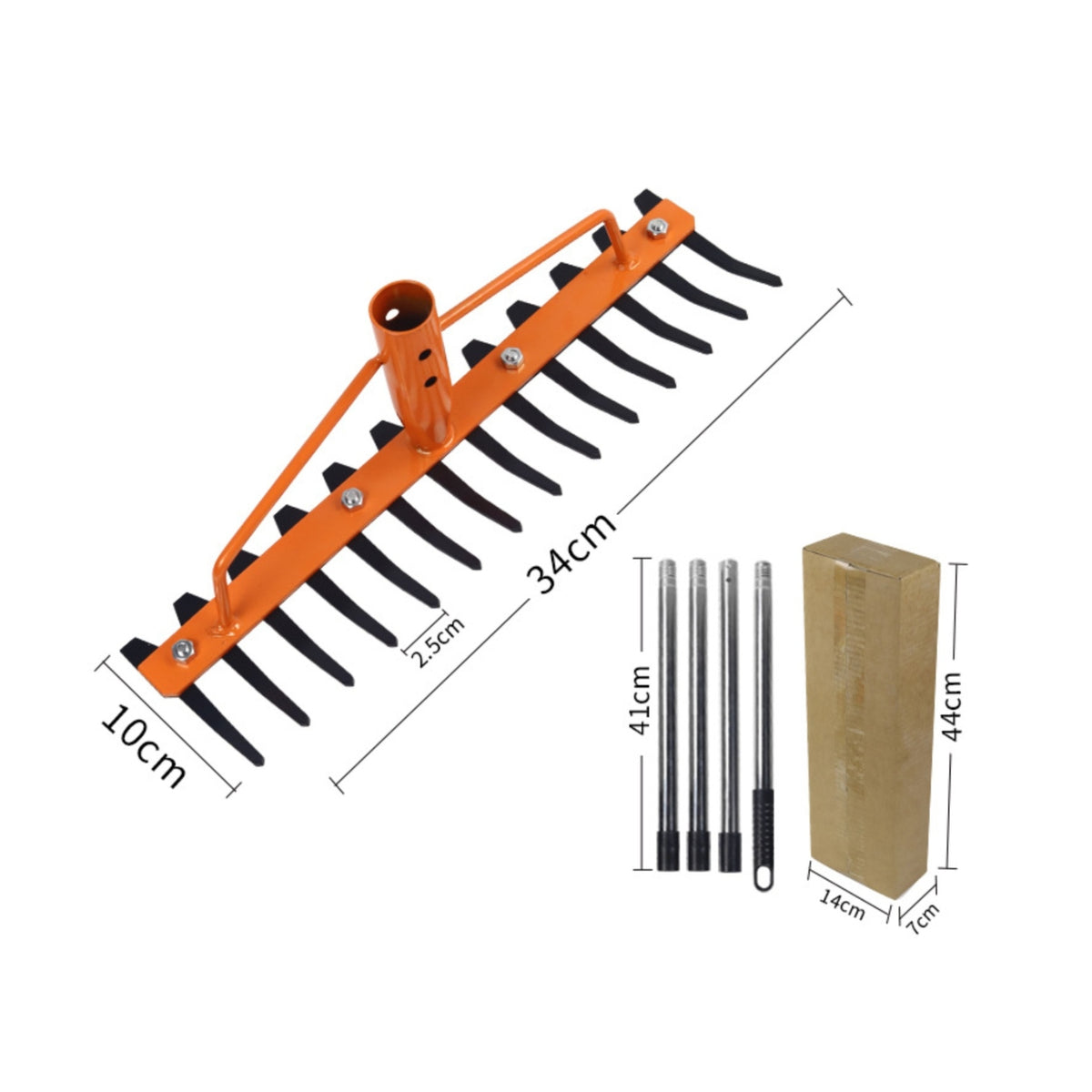 14 Tooth Rake Multi-Purpose Bow Rake Rust Resistant for Yard