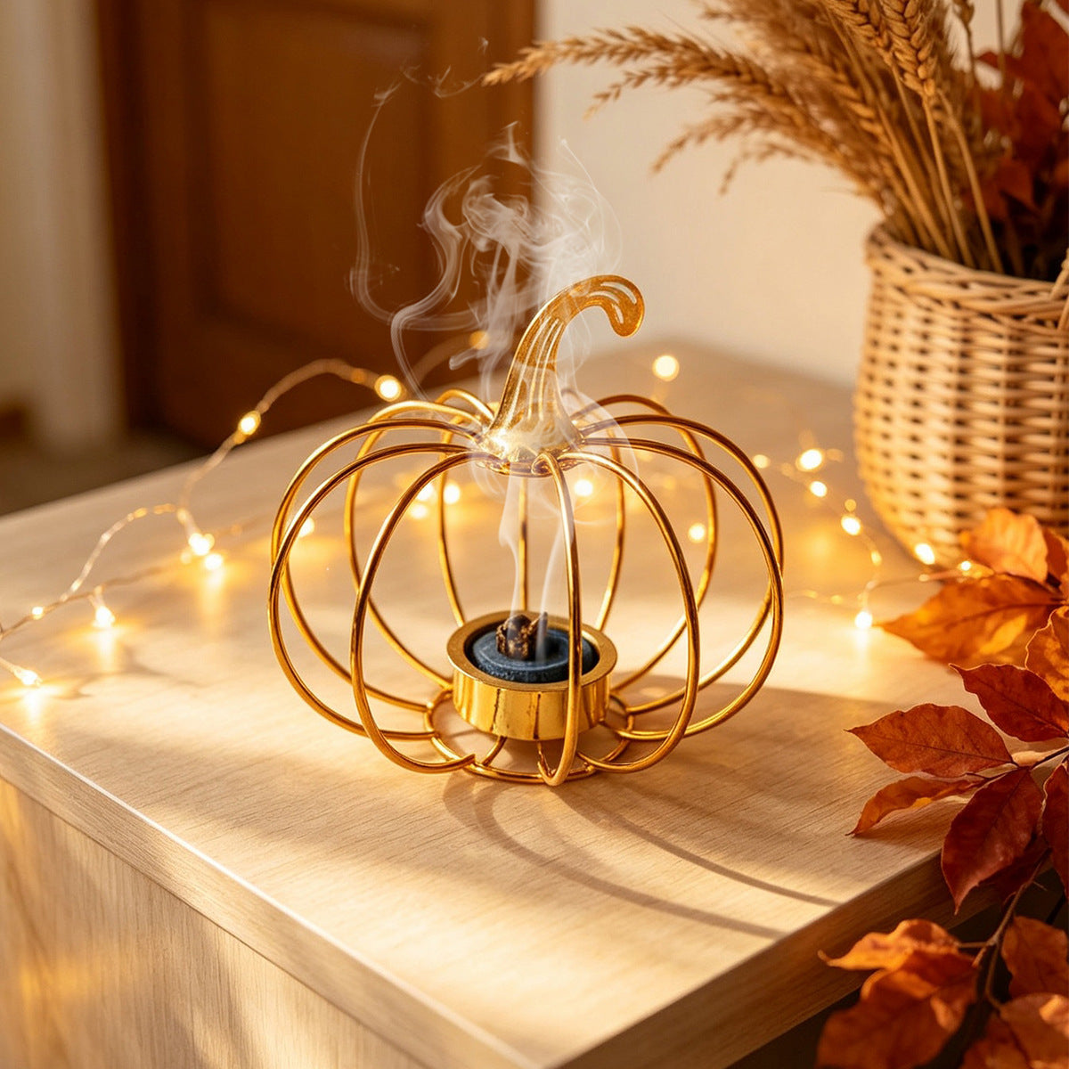 Metal Pumpkin Incense Burner Middle Eastern Aromatherapy Modern Minimalist Tabletop Incense Burner