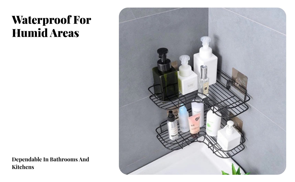 No-Drill Installation Triangular Corner Basket Space-Saving Triangle Wall Basket Multi-Purpose Bathroom Shelf Rustproof for Homeowners, Apartment Dwellers, Students, Kitchen, Shower, Dorm Room