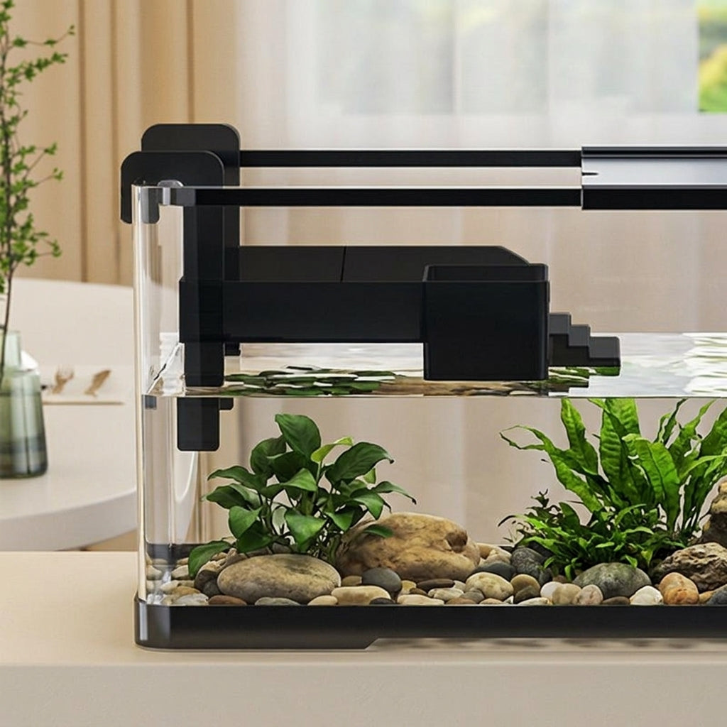 Integrated Hideaway Reptile Hides, Turtle Basking Shelf, Turtle Aquarium Accessories with Ramp, Basking and Feeding Area for Aquatic Turtles