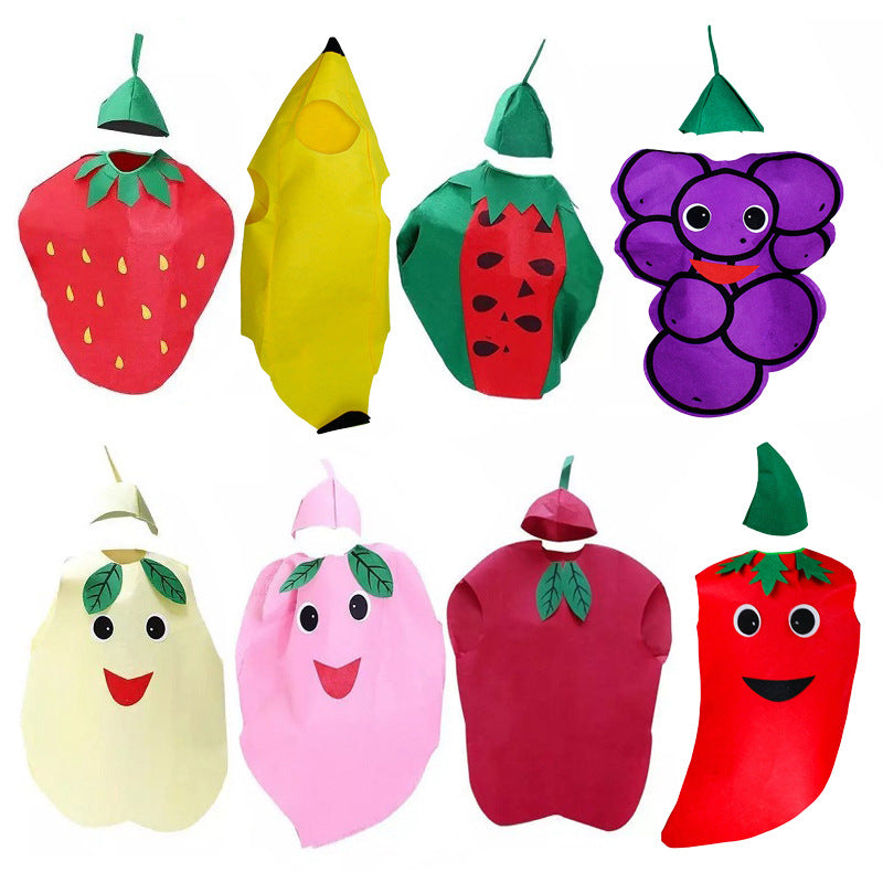 Children's Eco-Friendly Performance Costume for Festivals, Weather, Moon and Stars Theme, Kindergarten Play, Vegetable Character Outfit
