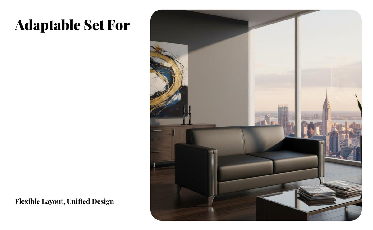 Minimalist Minimalist Look 3 Piece Piece Reception Set Modern Design Office Furniture Professional Look Lounge Suite Sleek Frame for managerials, Business Owners, Patients, Lobby, Waiting Room, Hospital