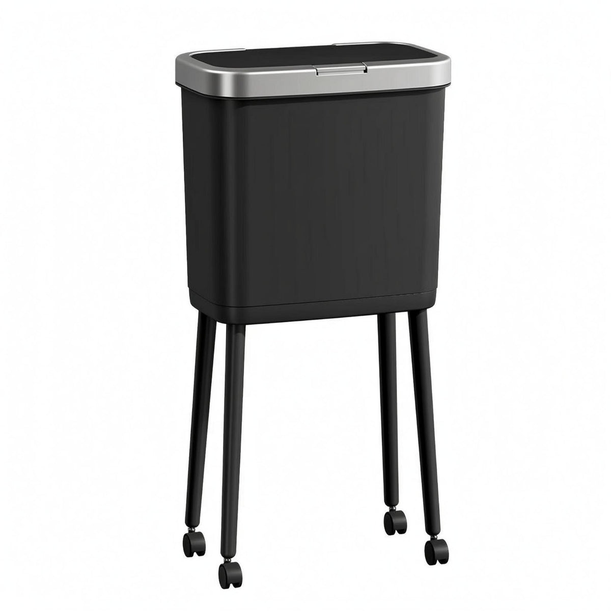 High-Leg Trash Can Smooth Lidded Trash Can Space-Saving