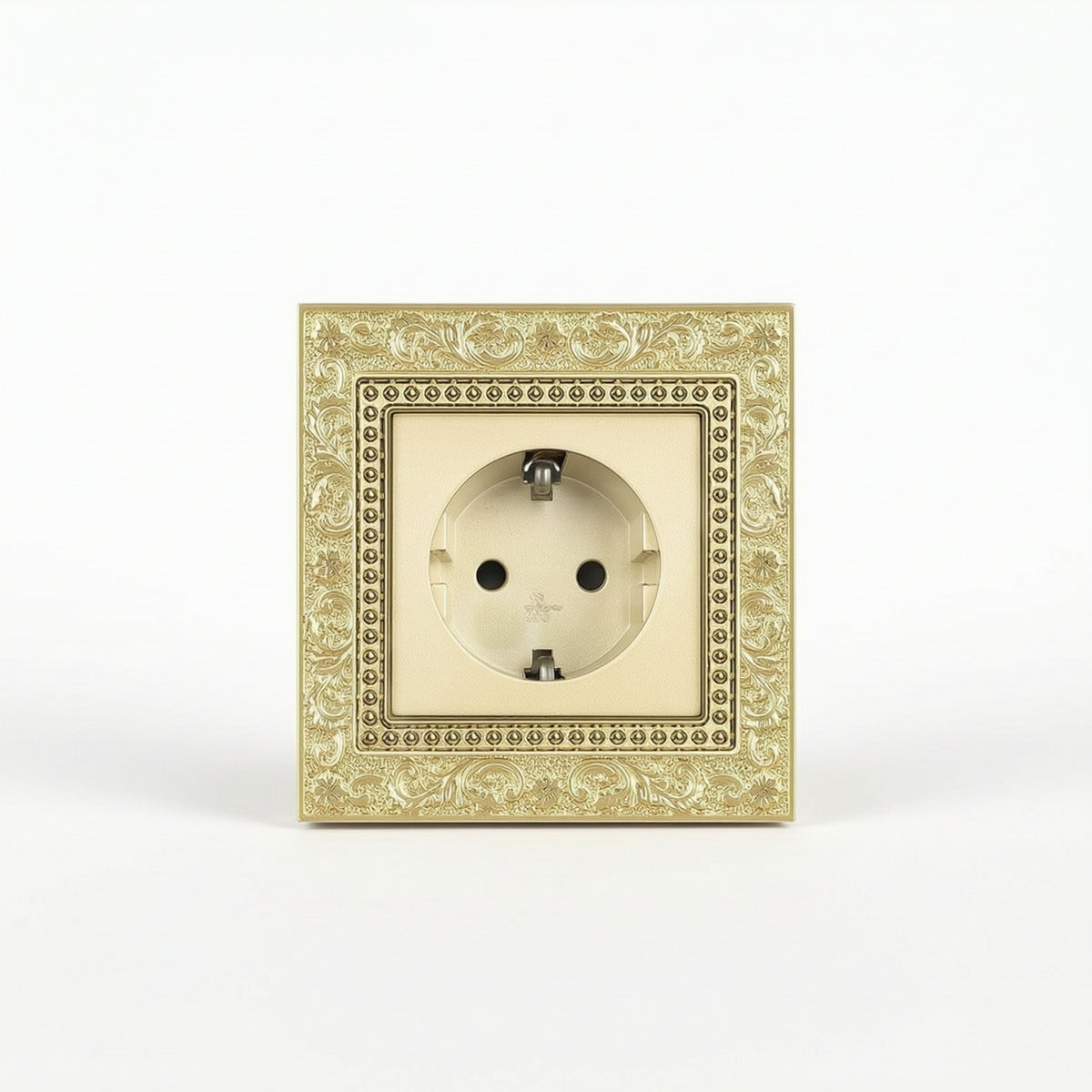 Decorative Wall Socket Panel with Floral Border Vintage Socket Panel Retro Outlet Faceplate Embossed for Interior Designers, Homeowners, Home Renovation, Living Room, Hotel