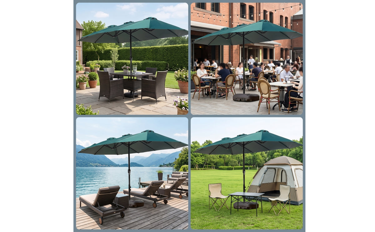 Patio Umbrella with Base Large Double-Sided Umbrella Sturdy for Homeowners, Cafe Owners, Backyard, Poolside