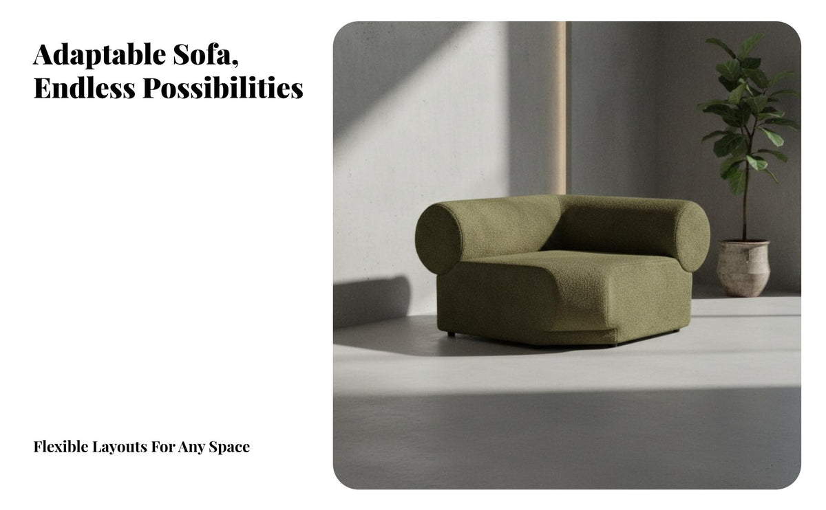 Minimalist Aesthetic Armless Boucle Seating Unit Customizable Configuration sectional Couch Soft Texture Sectional Sofa High-Resilience Foam for Apartment Dwellers, Interior Designers, Design aficionados, Living Room, Villa, Reception Area, Office