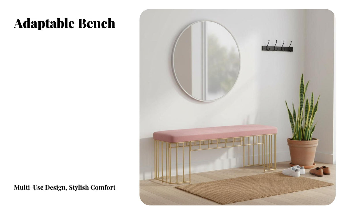 Nordic Design Entryway Shoe Bench Simple Design Shoe Rack Bench Multi-Purpose Long Stool Sturdy Construction for Shop Owners, Families, Homeowners