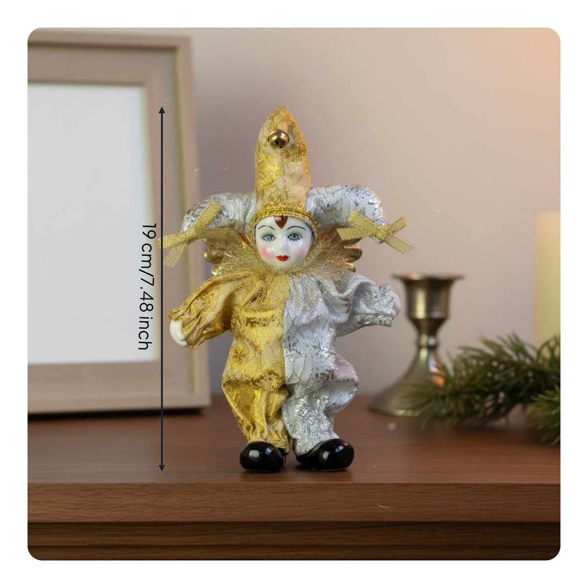 Ceramic Angel Figurine Gold Accents Home Decor Gift Idea for Shelf Display