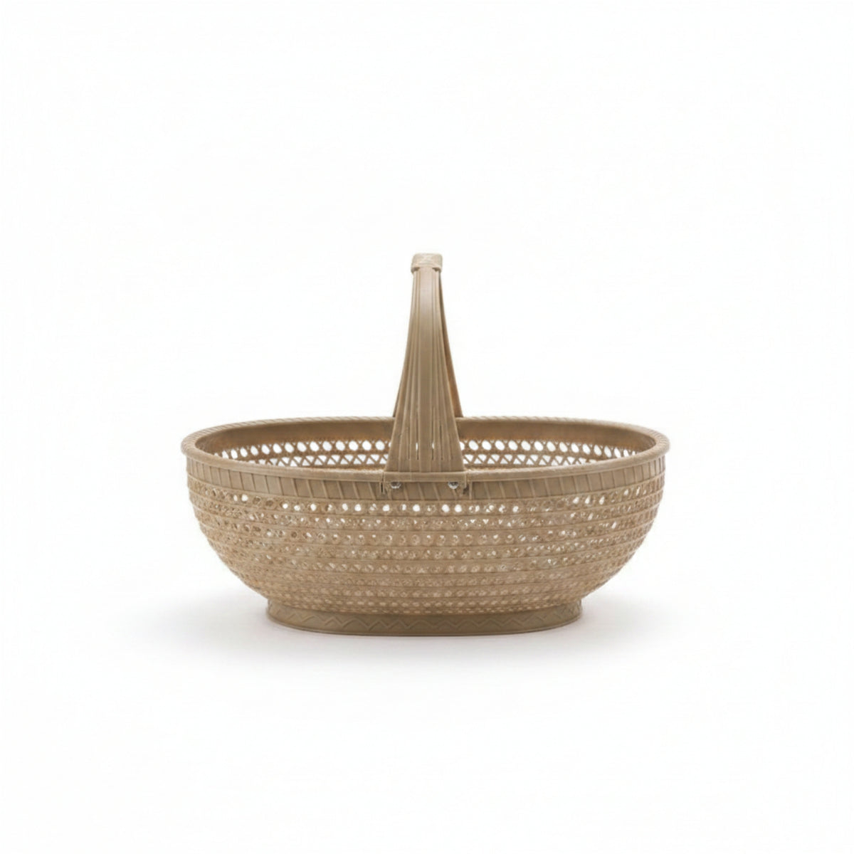 Woven Plastic Basket Ventilated Wicker Tote Lightweight for Market, Kitchen