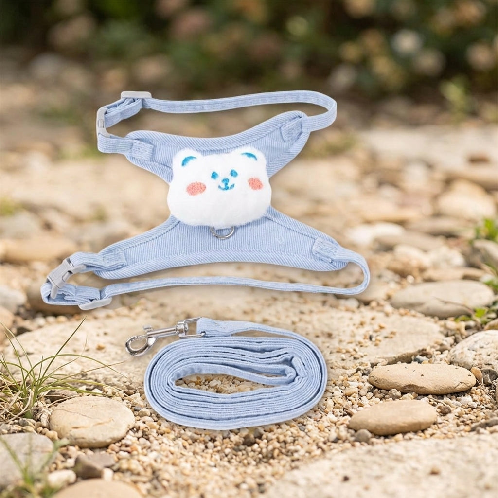 Cat Harness and Leash Set for Outdoor Walking, Polyester Vest Style Kitten Harness and Kitten Leash, Adjustable Small Cat Slip-Resistant Design
