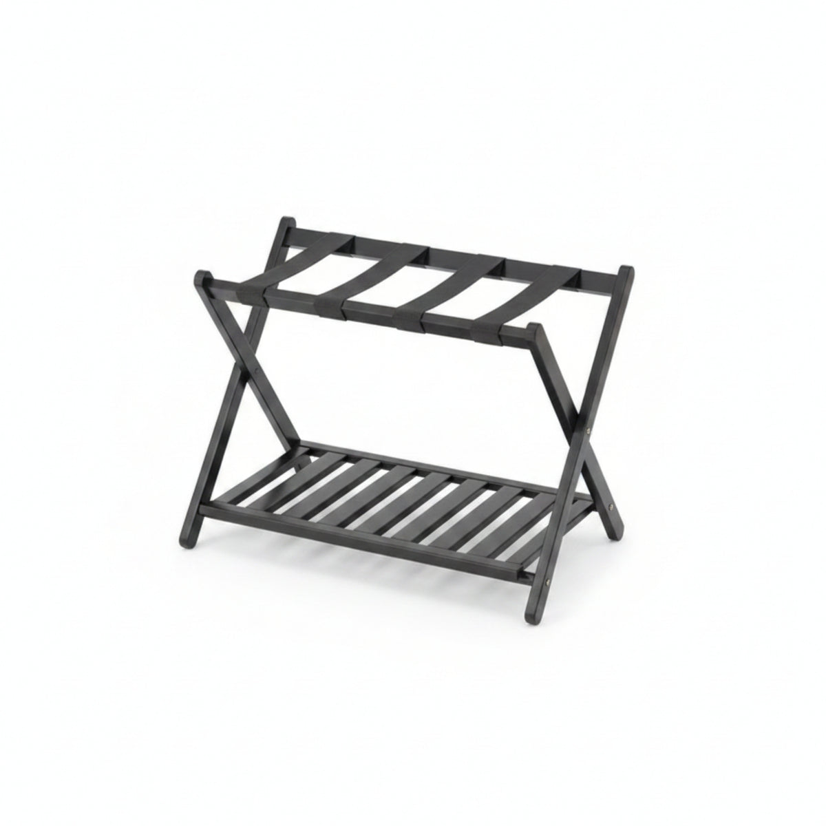 Bamboo Suitcase Holder Folding Luggage Rack Compact