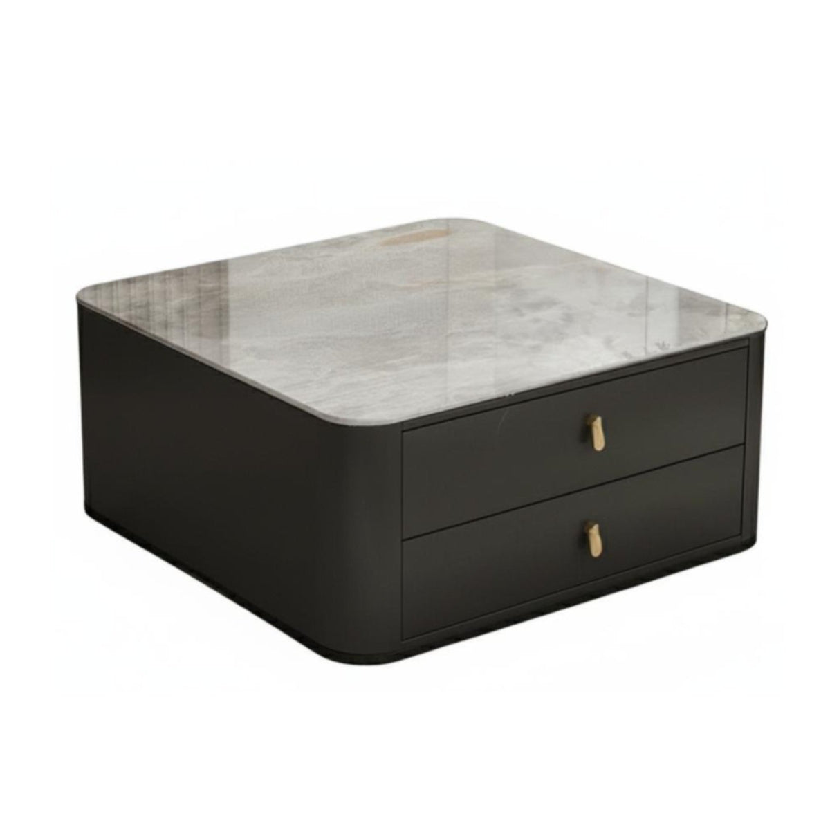 Square Storage Table Rock Slab Top Living Room Furniture Minimalist Design Scuff-Resistant Resistant for Small Areas, Den