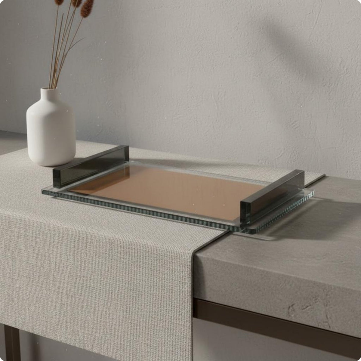 Transparent Rectangular Tray Minimalist Design Modern Glass Display Tray