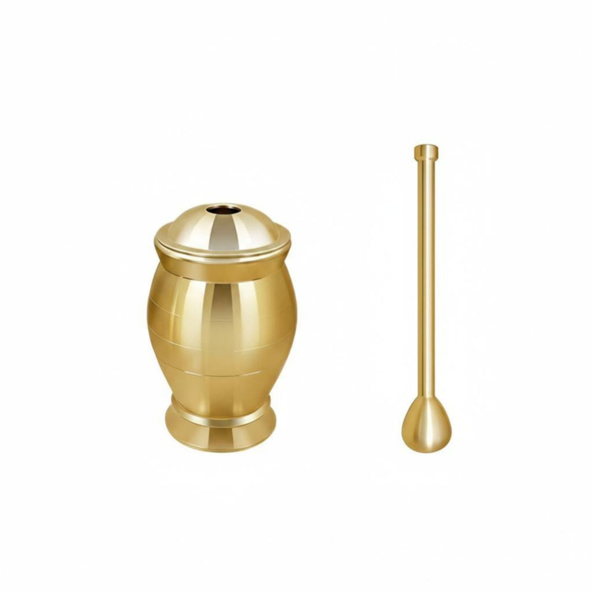 Brass Mortar and Pestle, Thickened Copper Bowl, Polished Surface, Multi-Size, Household Medicine Grinder
