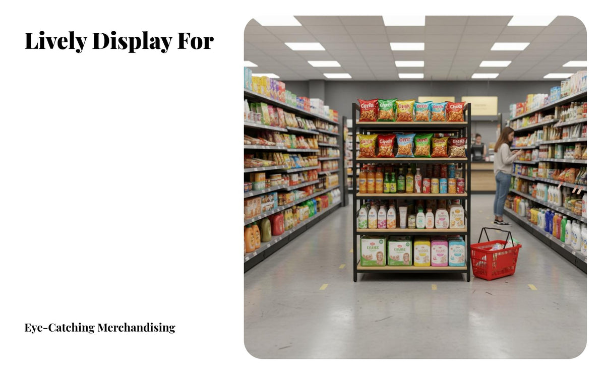 Modular Design Convenience Shop Island Shelf Heavy Duty Supermarket Display Shelf Large Capacity Freestanding Retail Shelving Unit Easy Assembly for Retailers, Small Business Owners, Homeowners, Pet Shop, Book Shop, Warehouse, Garage