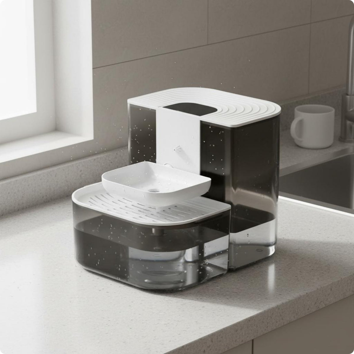 Automatic Pet Fountain Intelligent Tilt Design Quiet Feline Water Dispenser Easy