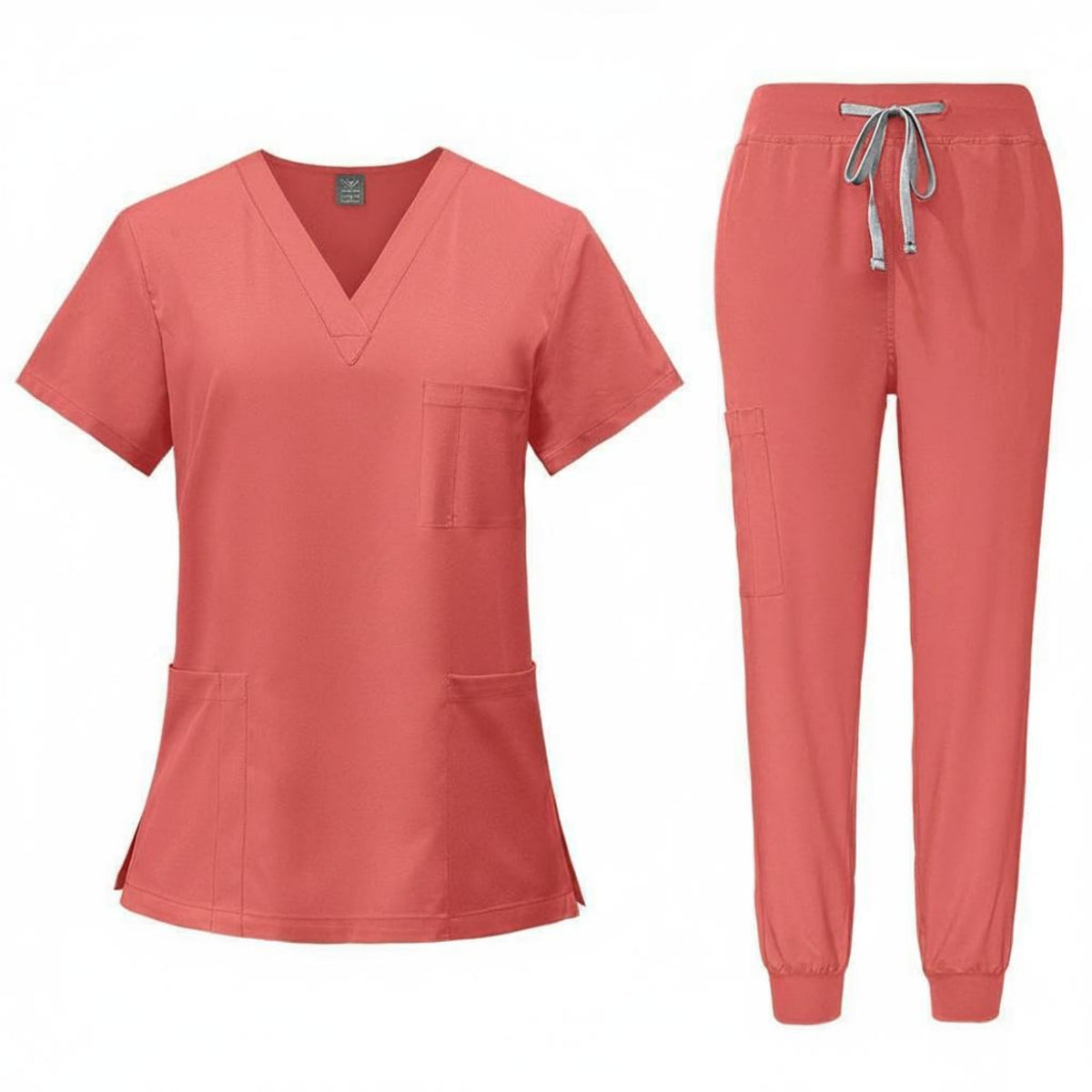Quick Dry Short Sleeve Medical Scrubs Stretchy Nursing Attire Breathable V-Neck Scrub Set Soft Textile for Nurses, Veterinarians, Hospital, Medical Facility