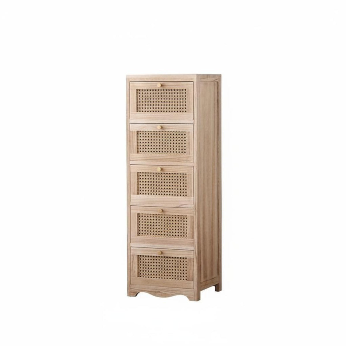Rattan Drawer Cabinet Retro Design Rattan Front Cabinet Easy Assembly
