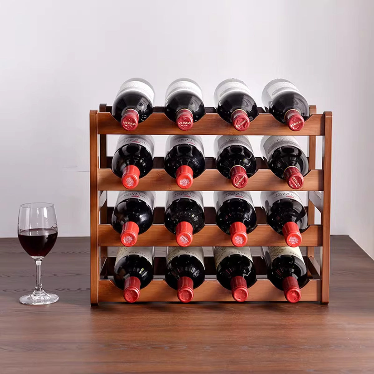 Solid Wood Multi-Layer Wine Rack for Tabletop Storage