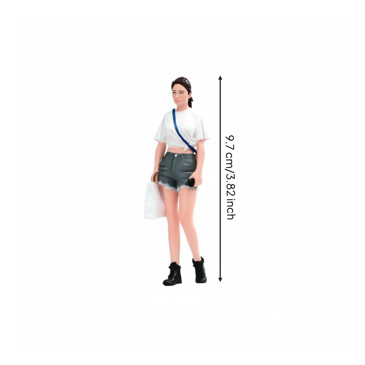 1:18 Scale Woman Figure Resin Material Ponytail Girl Model Realistic Pose
