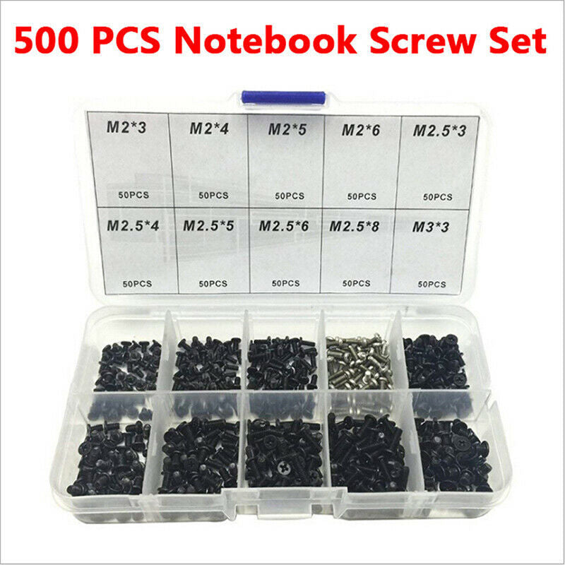 跨境500pcs 笔记本电脑螺丝套装通用螺丝M2M2.5M3
