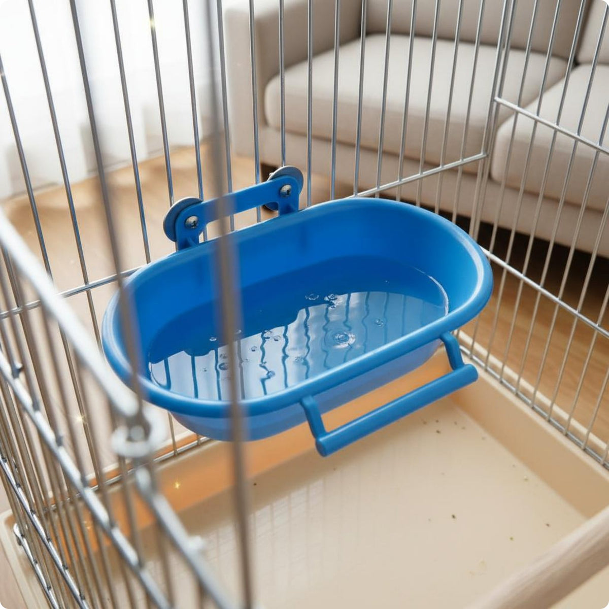 Parrot Bath Bowl Sturdy Bird Enclosure Bath Space Saving