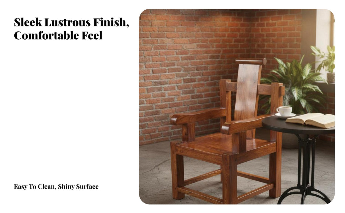 Traditional Asian design aesthetic sturdy Wood Armchair With Armrests Dining Chair Minimalist Design Seating Furniture Ergonomic Backrest for Restaurant Owners, Interior Decorators, Kitchen, Living Room, Reception Area, perusing alcove
