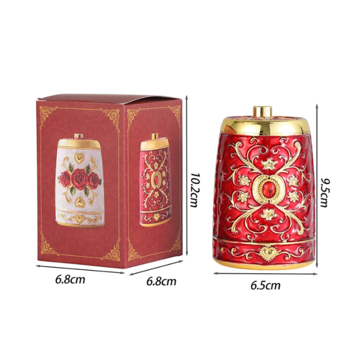 Press-Top Dental Pick Holder Embossed Floral Ornate Dental Pick Holder Small