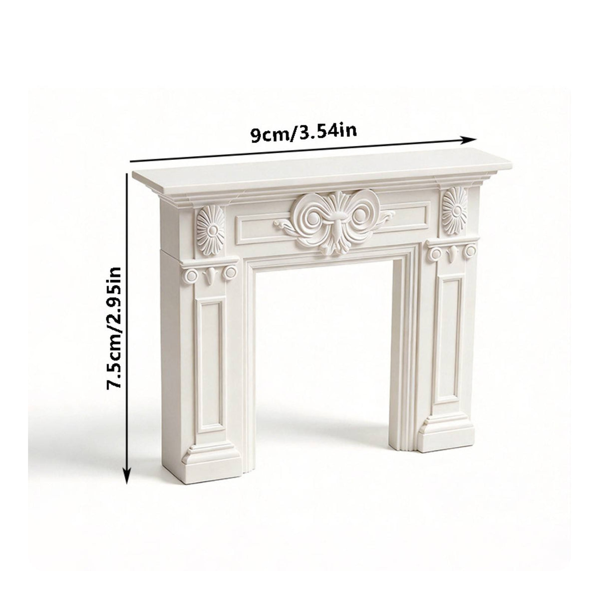 Dollhouse Fireplace Mantel Scrollwork Miniature Fireplace Mantel European Style Miniature Ornament for Scene Decoration