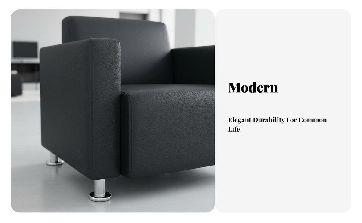 Modern Design 3-Seater Sofa with Armchair and Coffee Table Minimalist aesthetic 3-Piece Sofa and Chair Set Space-Saving Seating Group long-lasting Frame for Office Managers, Business Owners, Apartment Dwellers, Waiting Room, Lounge