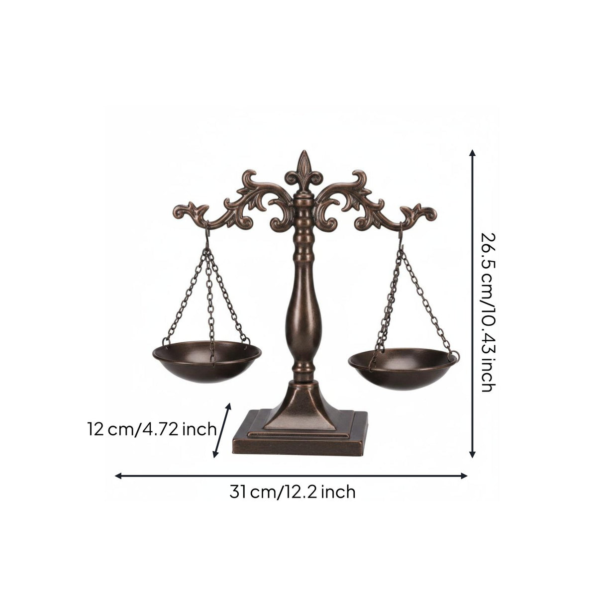 2 Pieces Decorative Balance Scale Sturdy Iron Ornate Justice Scale Metal Craft