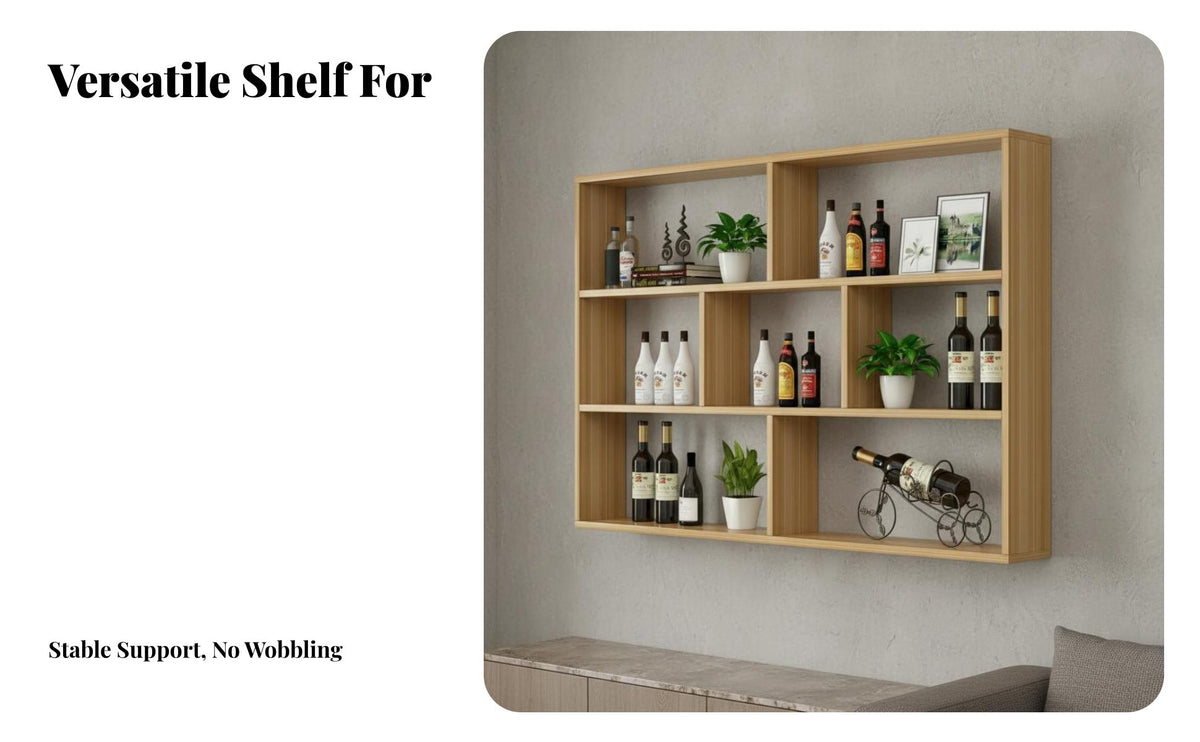 Space Saving Wall Mounted Wine Rack Easy Installation Living Room Display Unit Multifunctional Multi-Compartment Wall Shelf Strong Load-Bearing for Homeowners, Apartment Dwellers, Restaurant Owners, Cafe, Kitchen