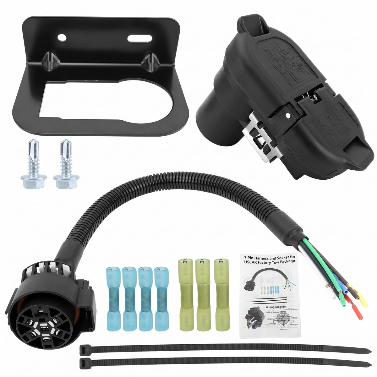 Color-Coded 7-7-Contact Hauling Wiring Harness Corrugated Tube Hauling Wiring Harness