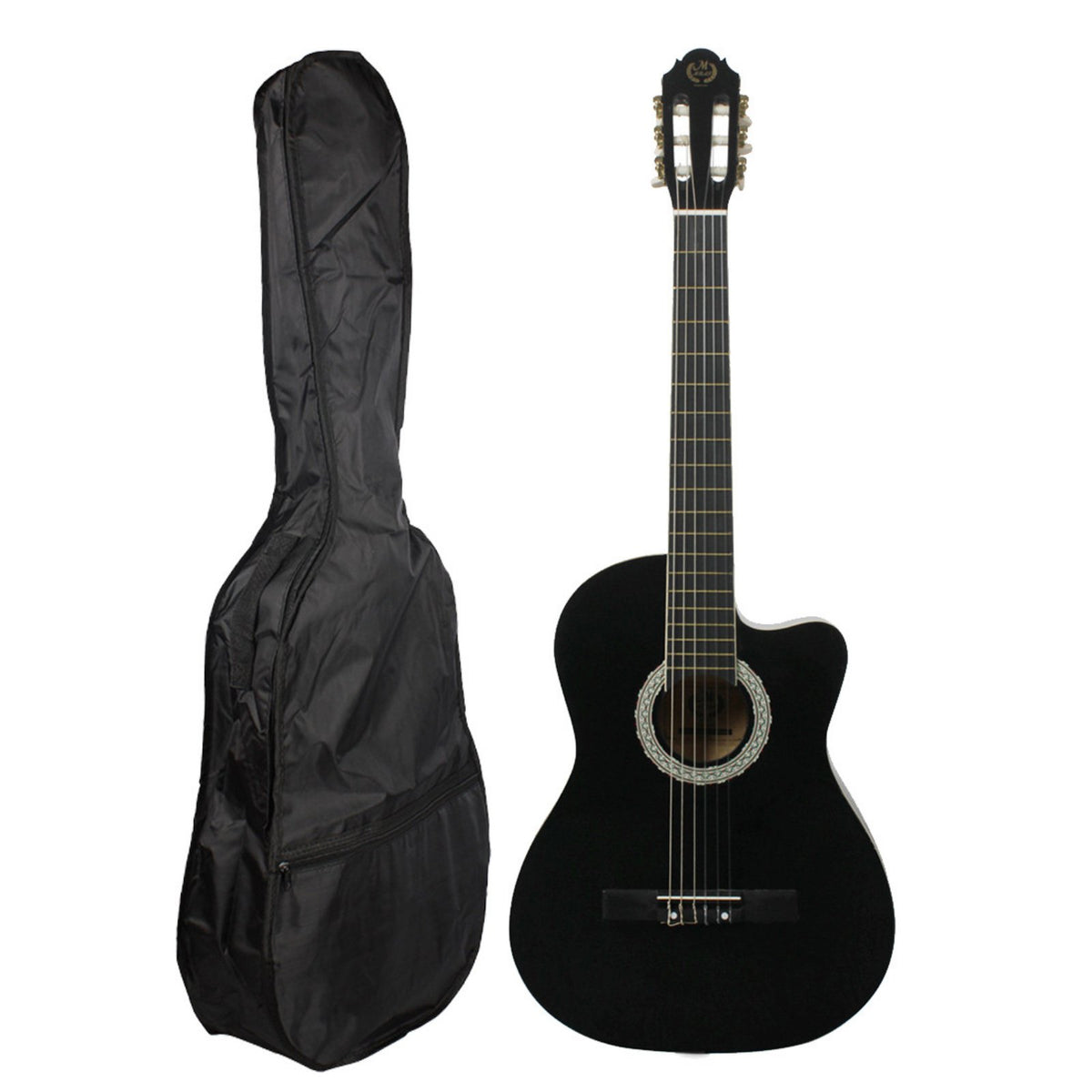 Notched Classical Guitar Smooth 39 Inch Classical Guitar Full Size String Instrument for Practice