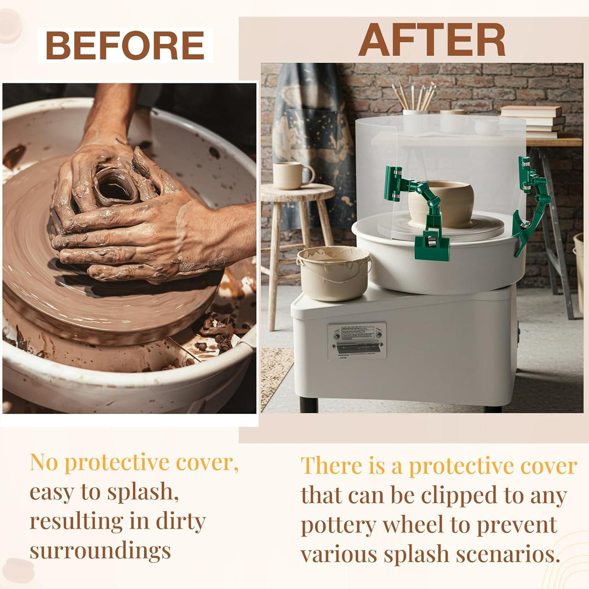 Clay Screen for Pottery Tools, Ceramic Splash Guard for Pottery Wheel