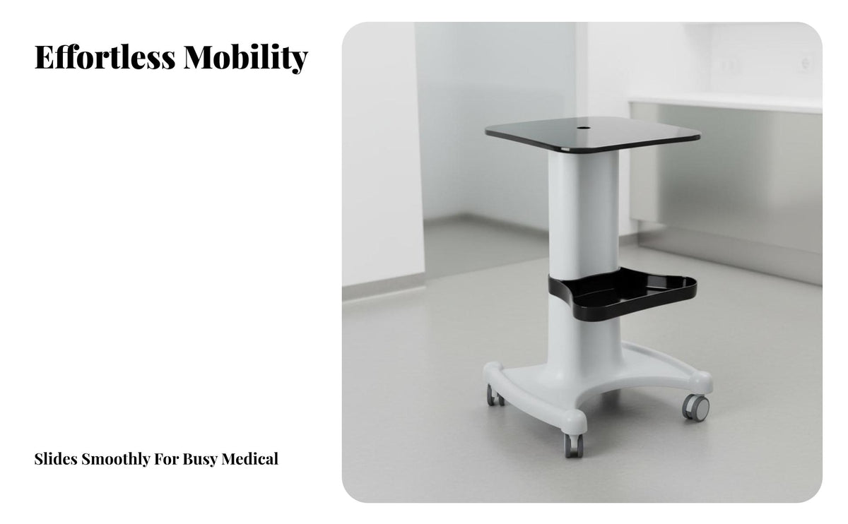 Oral Instrument Trolley Long-Lasting ABS Material Medical Utility Cart Medical Support Trolley With Wheels Mobile Tray Stand