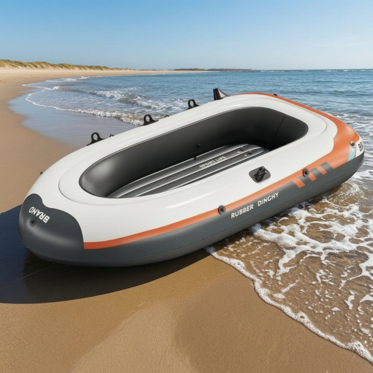 4-Chamber Inflatable Boat Reinforced Fishing Boat Puncture-Resistant Inflatable Dinghy Inflate for Lakes