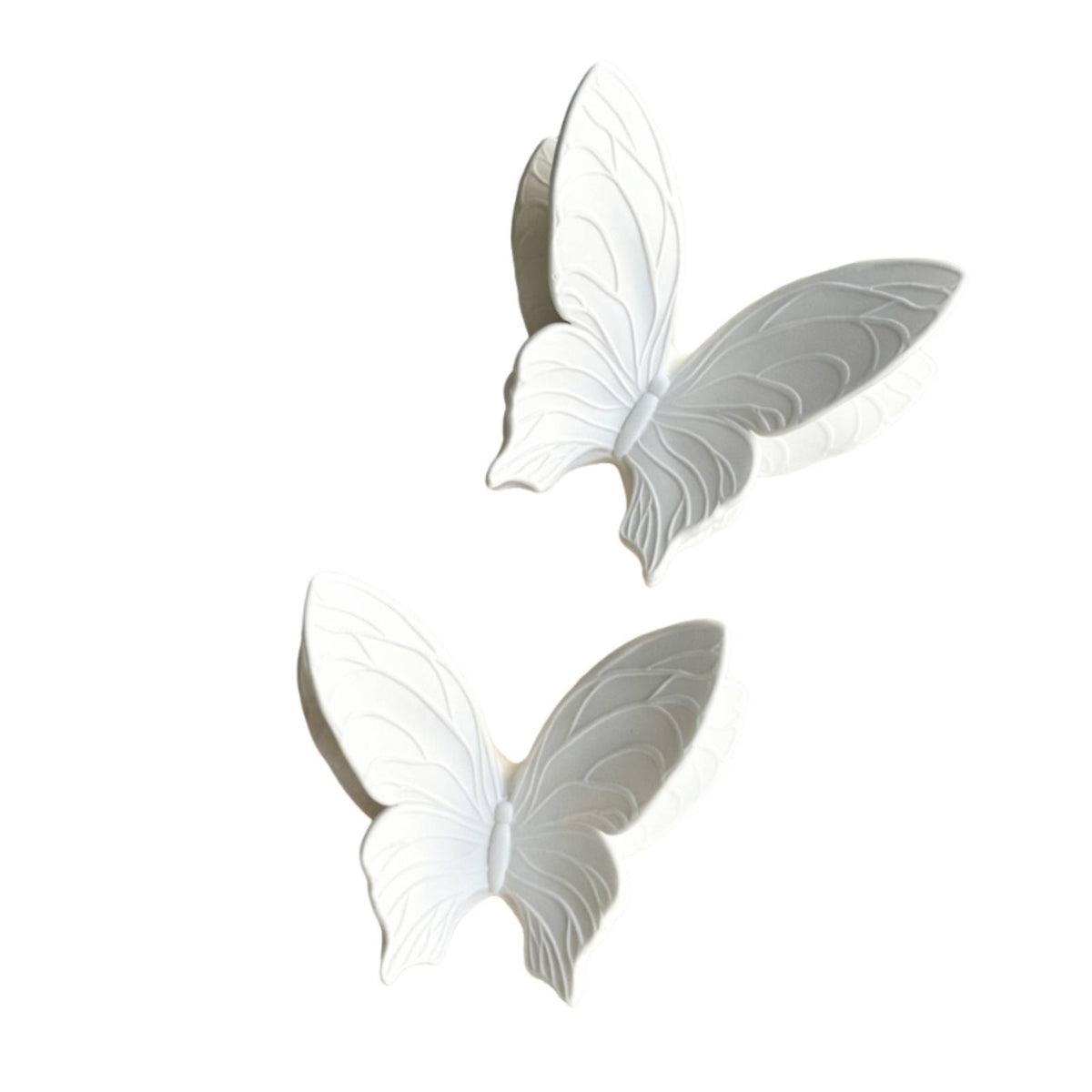 2 Pieces Butterfly Plaster Piece White Wall Decor Easy to Paint