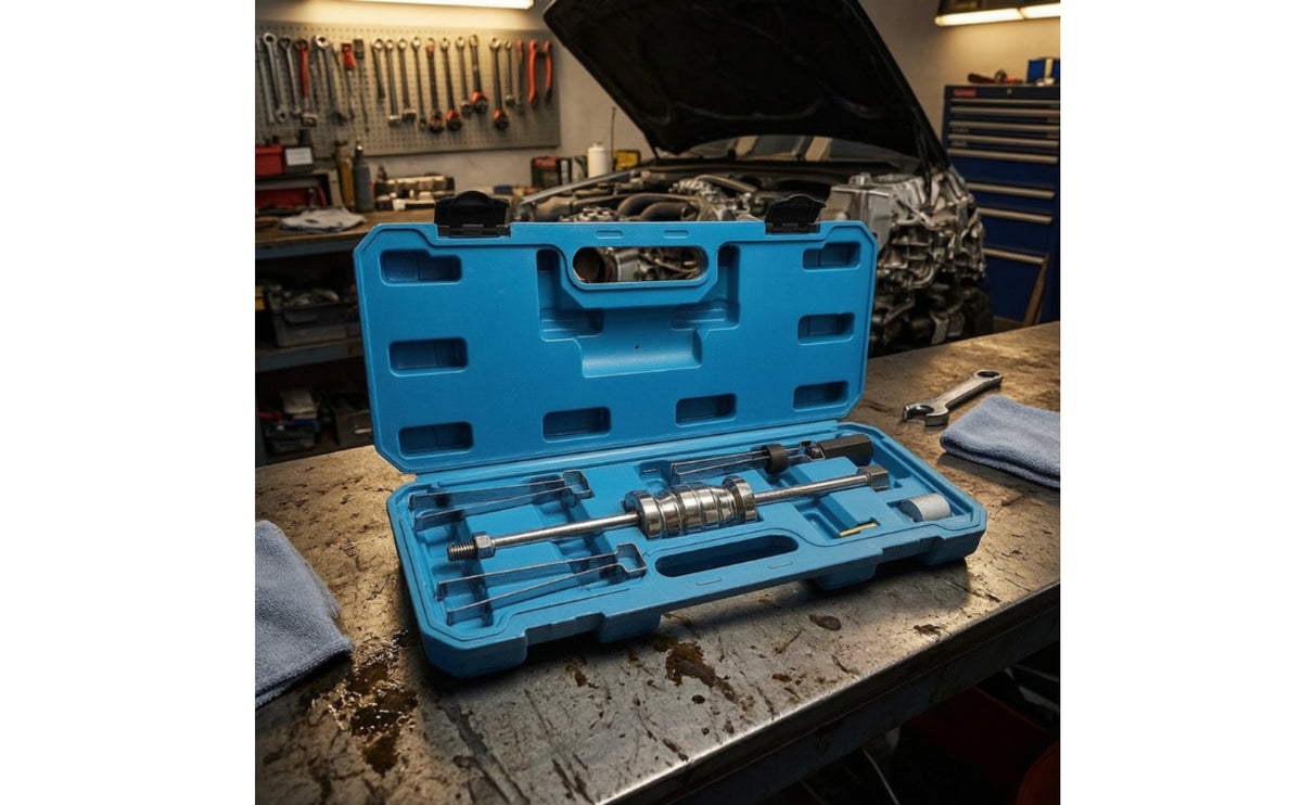 Injectors Removal Tool Non-Petrol Injectors Removal Kit with Case Seized Injectors Puller Kit with Adapters for Home Mechanics