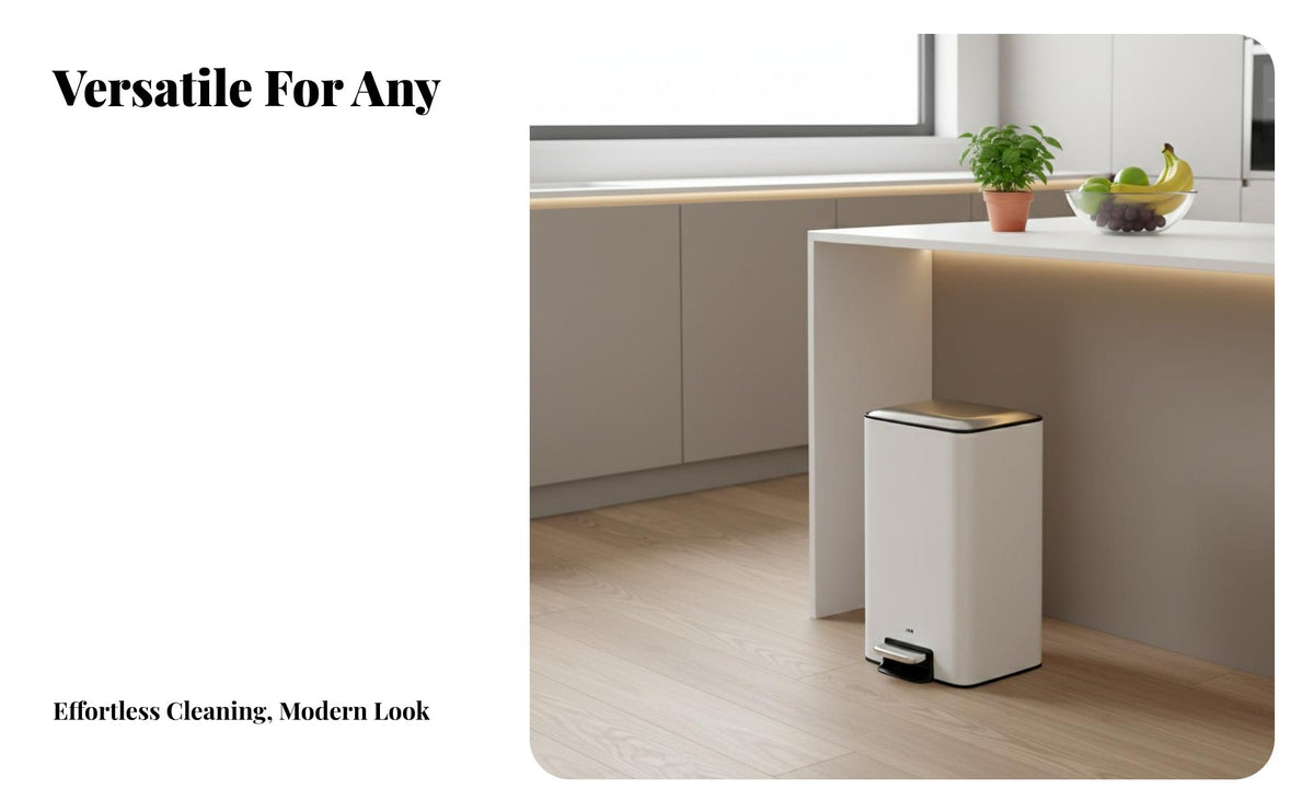 Large Capacity Foot Pedal Trash Can Hands-No-Cost Operation Stainless Steel Garbage Can Removable Inner Container Stainless Steel Pedal Bin Odor Control for Families, Homeowners, Office Workers, Living Room, Bedroom