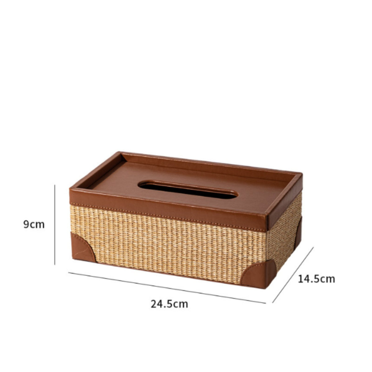 Woven Tissue Box Luxury Feel Straw Weave Tissue Container Minimalist for Bedroom
