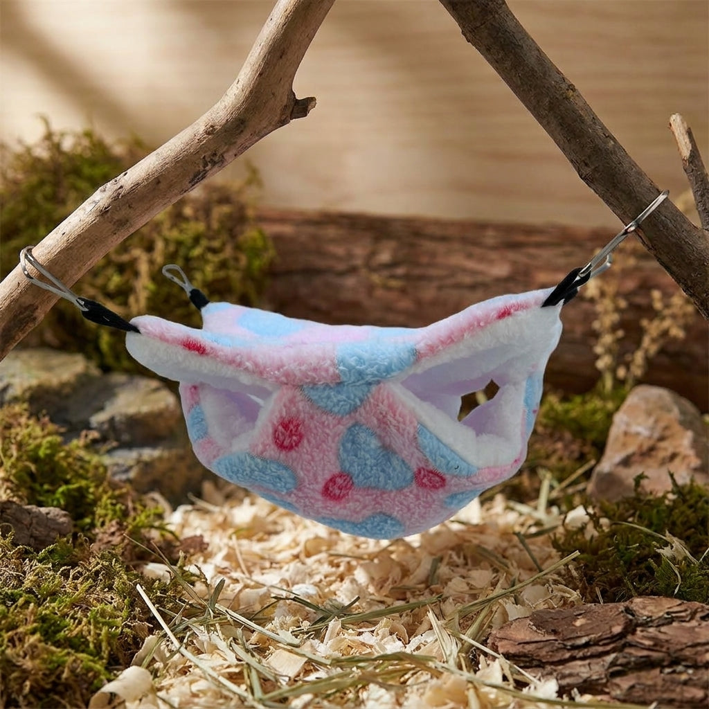 Hamster Hammock and Sugar Glider Sleeping Bag, Double-Layer Polyester Hanging Pet Bed, Warm Squirrel Nest for Small Squirrel Hamster Rat Cage