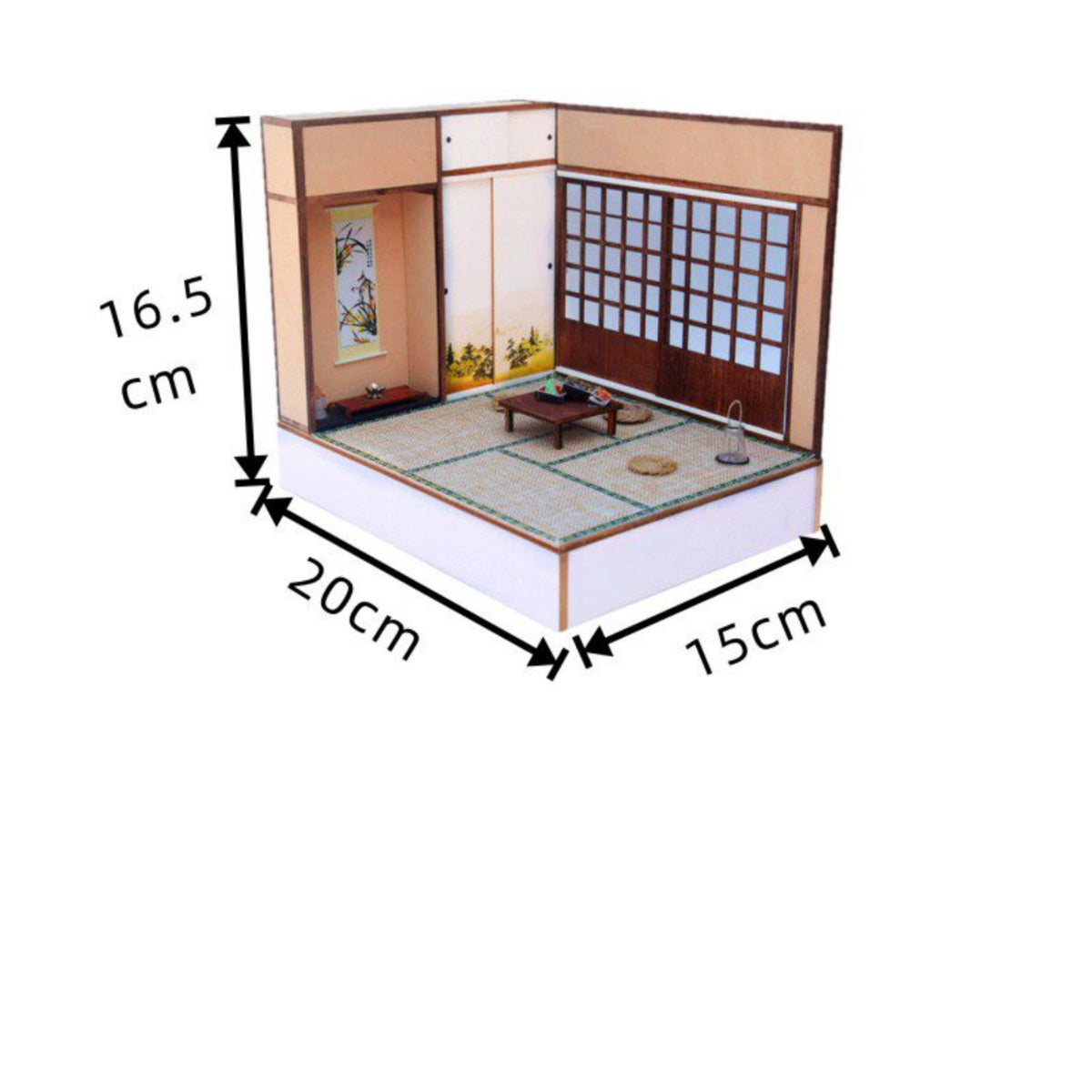 Japanese Design Miniature House Kit LED Lighting DIY Japanese Room Model