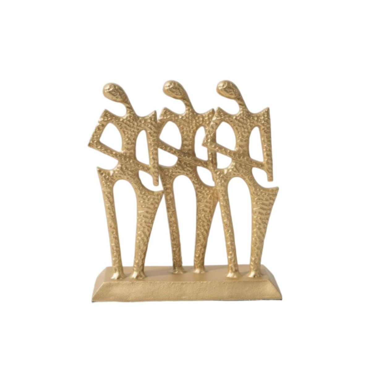Character Ornament Gold Metal Sculpture Textured Decor for Homeowners