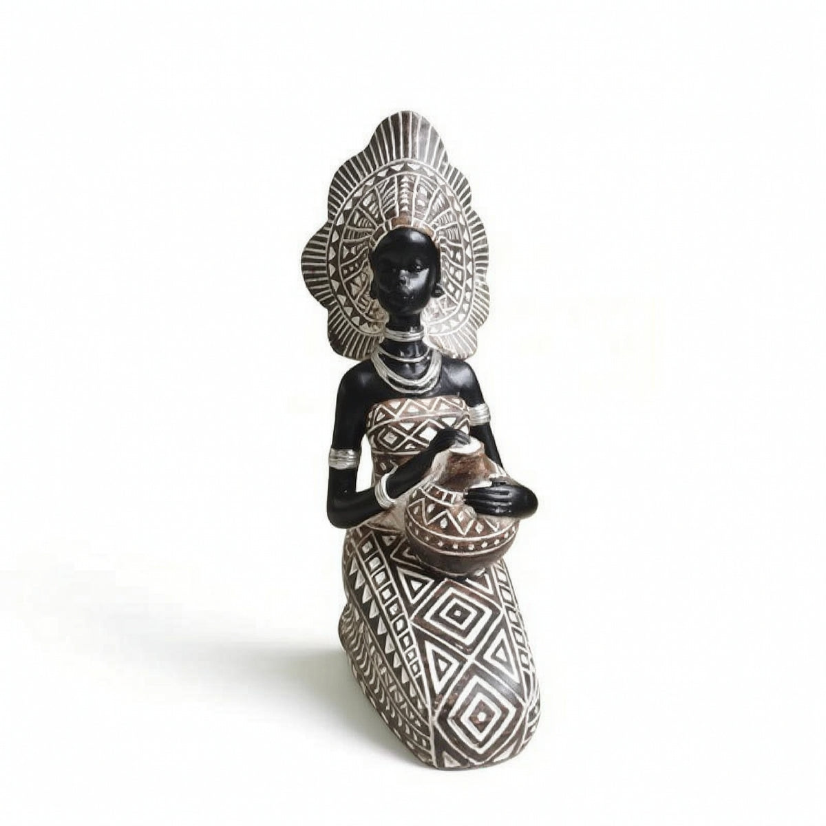 African Woman Figurine Artistic African Woman Statue Elegant for Display Cabinet