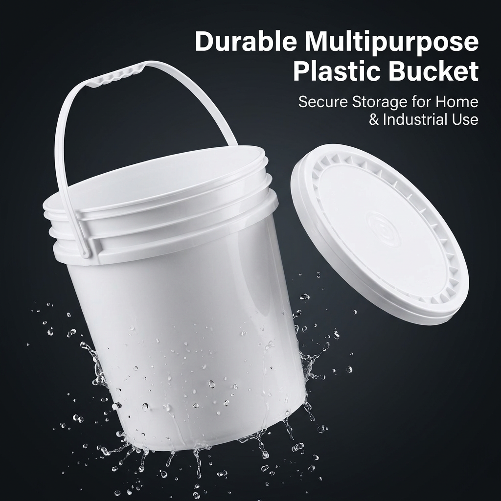 White Bucket Lid for Paint Storage, Wide Mouth Bucket Lid for DIY Projects, Food #variant:5L