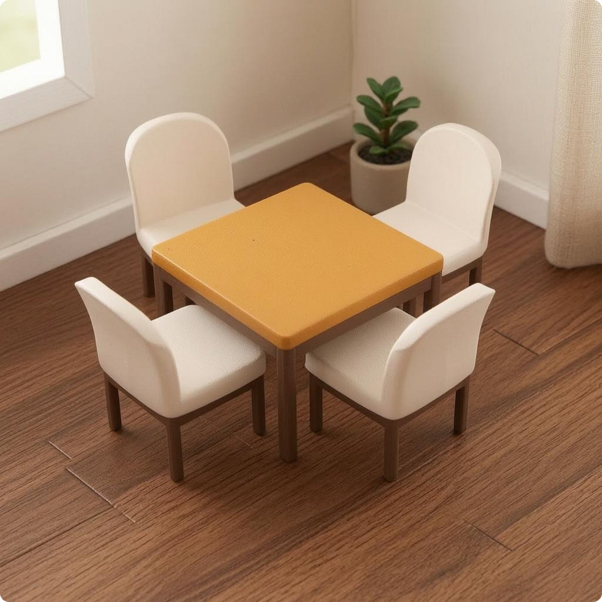 5 Pieces Dollhouse Dining Room Set Easy to Display for Pretend Play