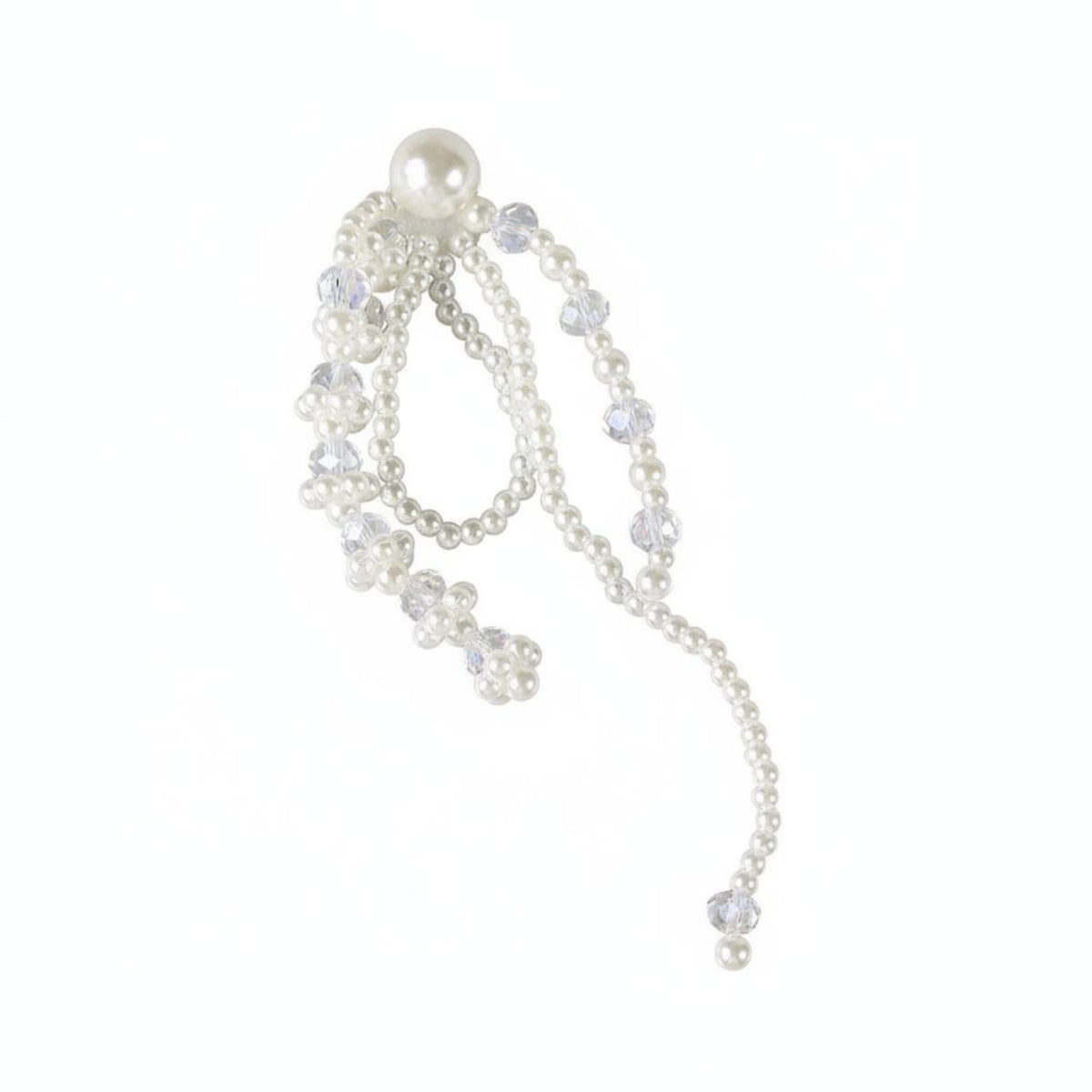 White Crystal Tassel Translucent Beaded Hanging Tassel Shiny Finish Home Decor Accessory Sparkling