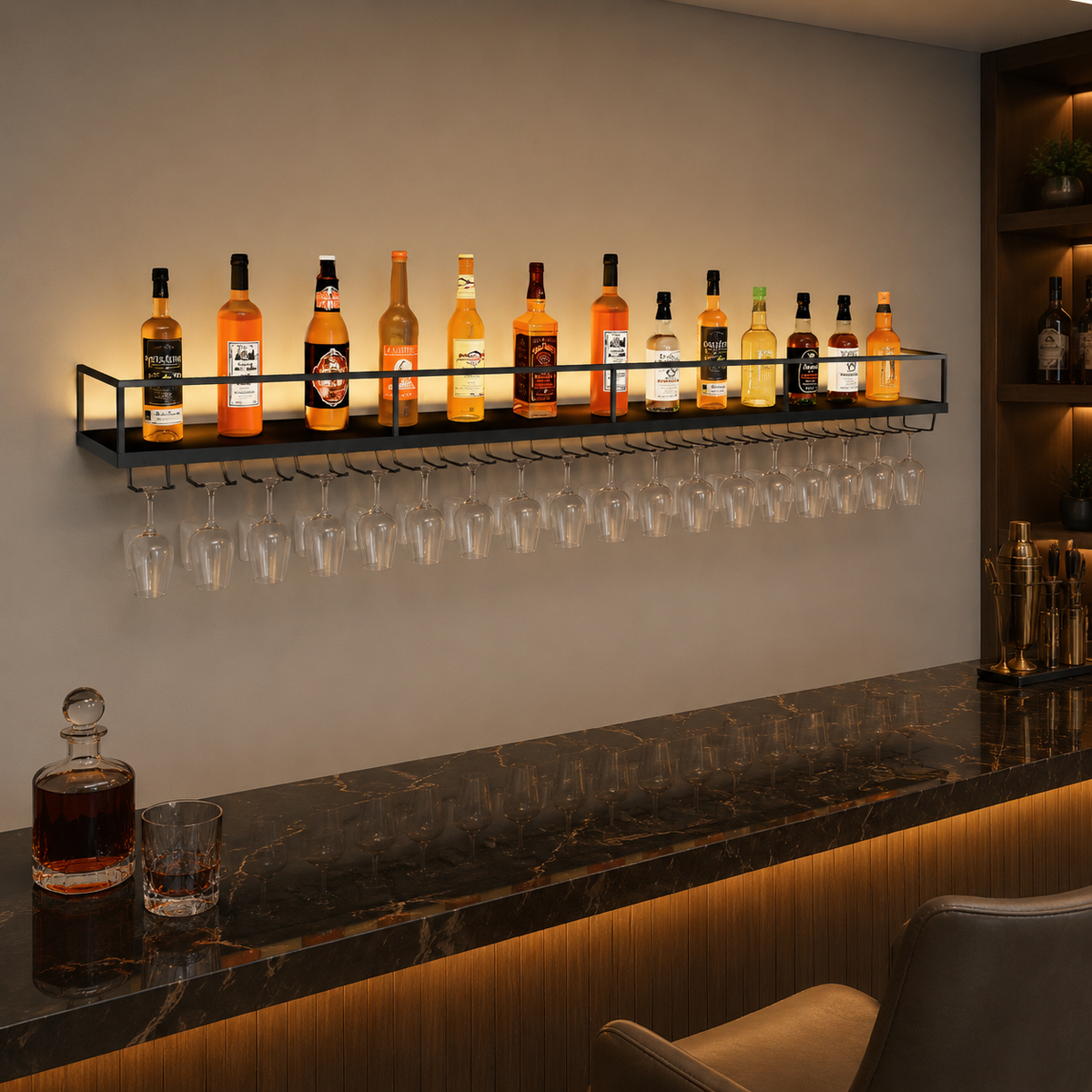 wall-mounted wine rack